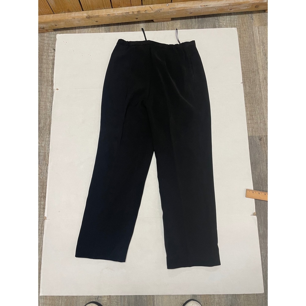 Kasper & Company ASL Black Pleated Dress Pants High Waist Straight Leg Size 8 - Picture 14 of 16